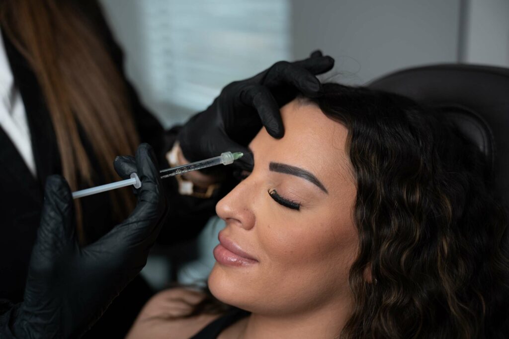 Pretty Women Getting Botox Injection on her Face | Center for Aesthetic Medicine in Las Vegas, NV